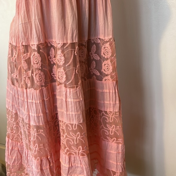 ROYAL MODA. Peach 🍑 color Embroidered, lace, buttons, Womens DRESS  size XL - Picture 4 of 16
